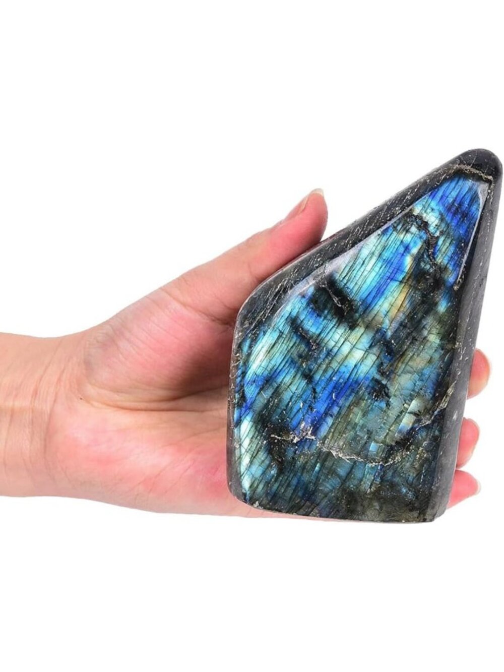 Natural Labradorite Polished Stone Slab - Aura Healing Crystal Home Decor